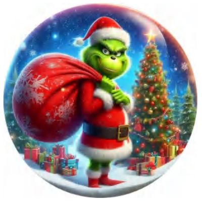 Grinch Red Bag Lid Decals