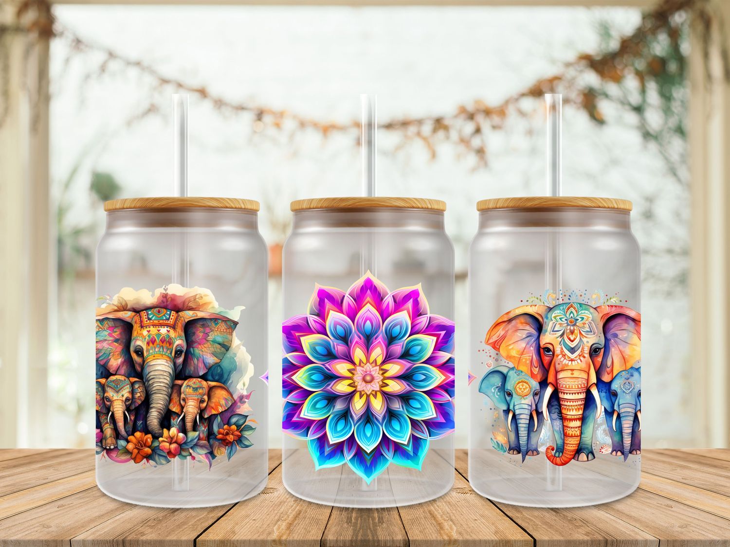 Mandala Elephant With Calf