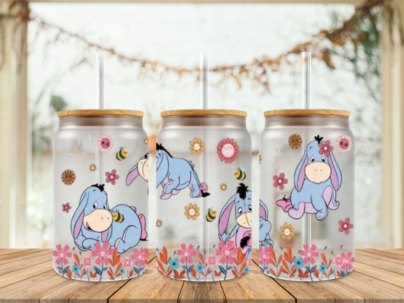 Eeyore Pink Flowers &amp; Bees