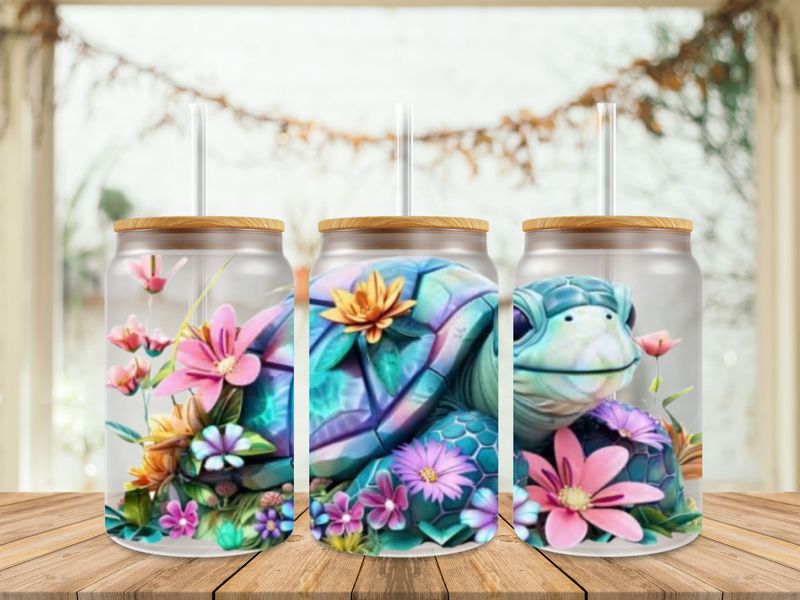 Turtle with Flowers