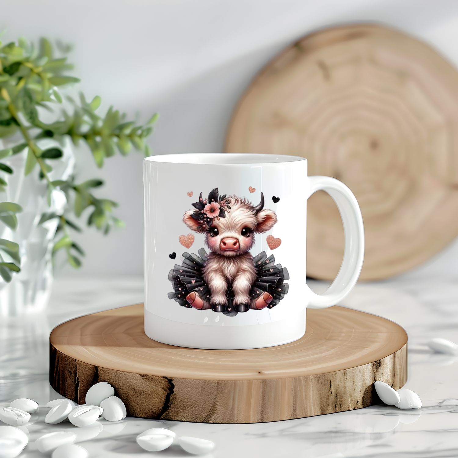Black Tutu Highland Cow Decal