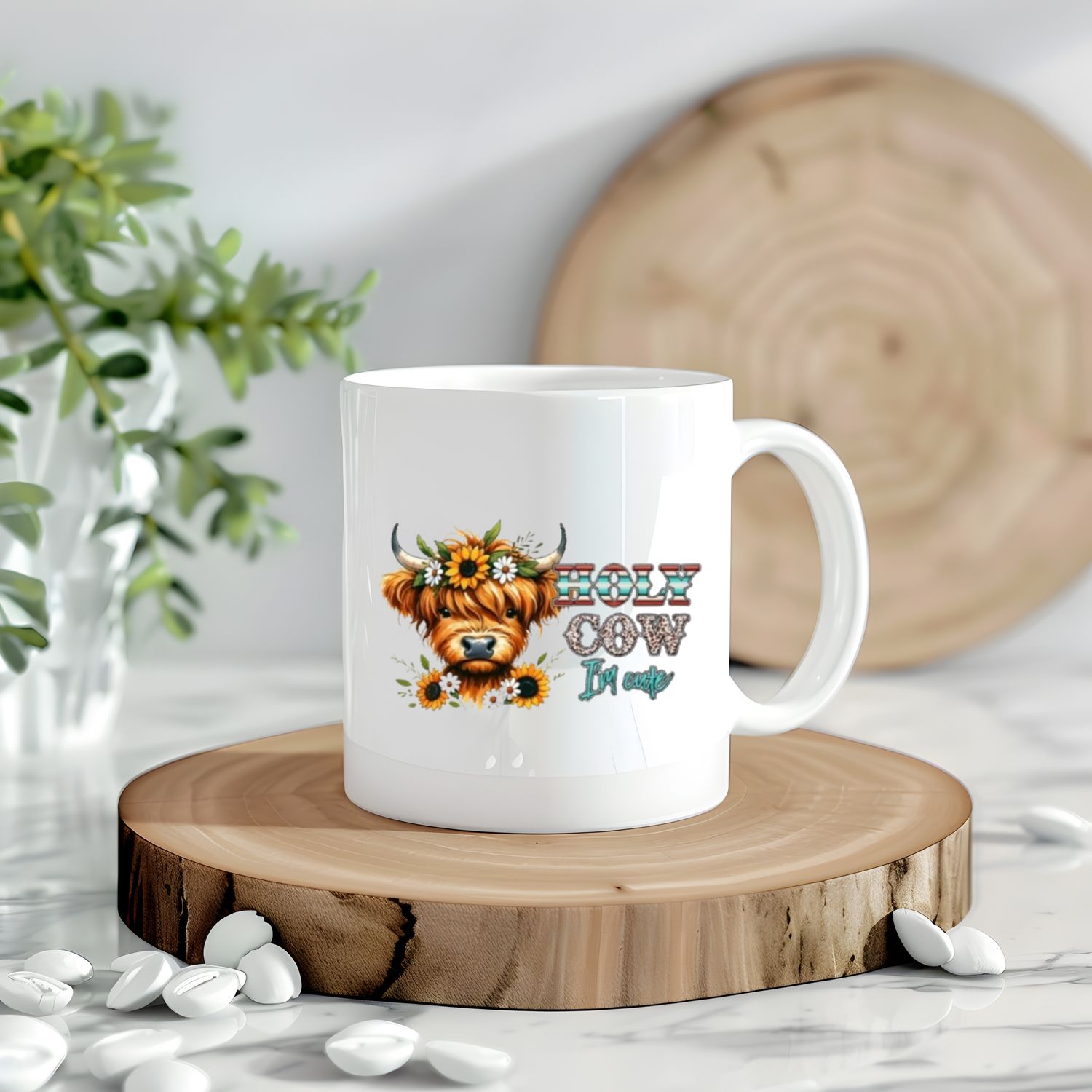 Holy Cow I&#39;m Cute Highland Cow Decal