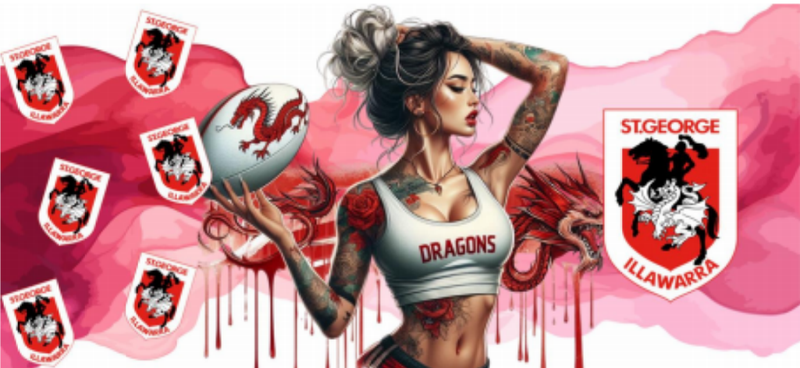 NRL Tattooed Girl Dragons St. George