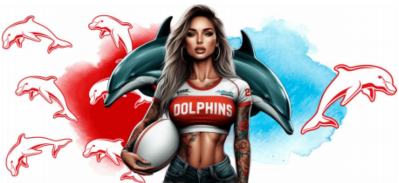 NRL Tattooed Girl Dolphins