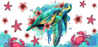 Turtles With Starfish &amp; Crabs