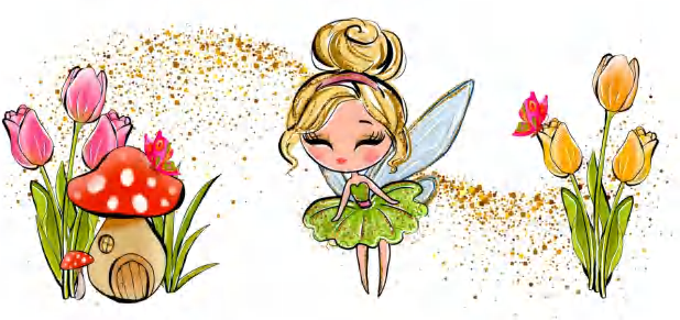 Fairy with Mushroom &amp; Flowers