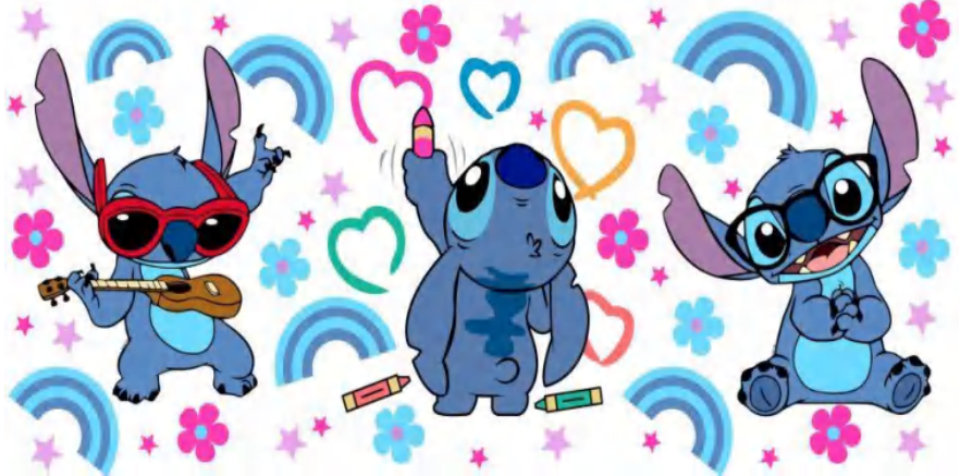 Stitch Colouring &amp; Playing Guitar