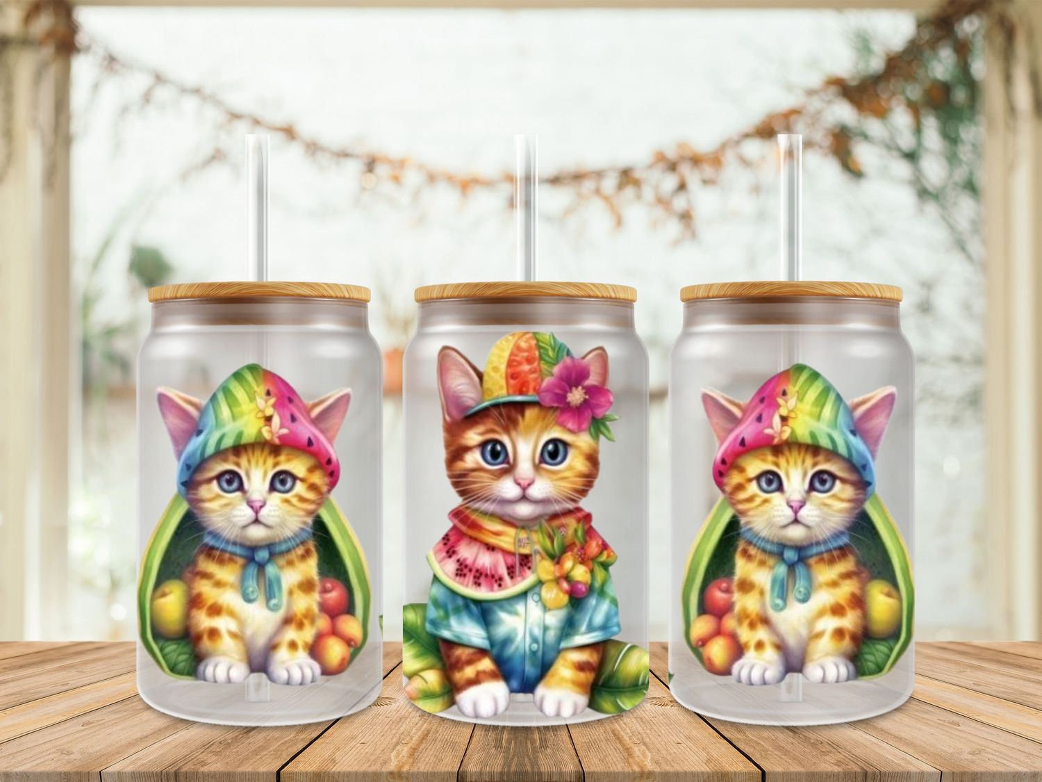 Cat With Colourful Hat