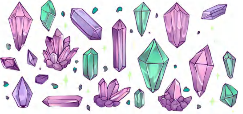 Purple &amp; Green Crystals