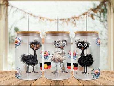 Emu With Aboriginal Flag