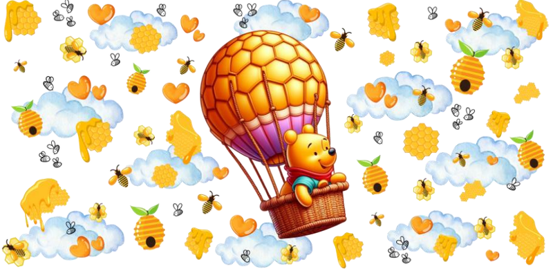 Pooh On Hot Air Balloon