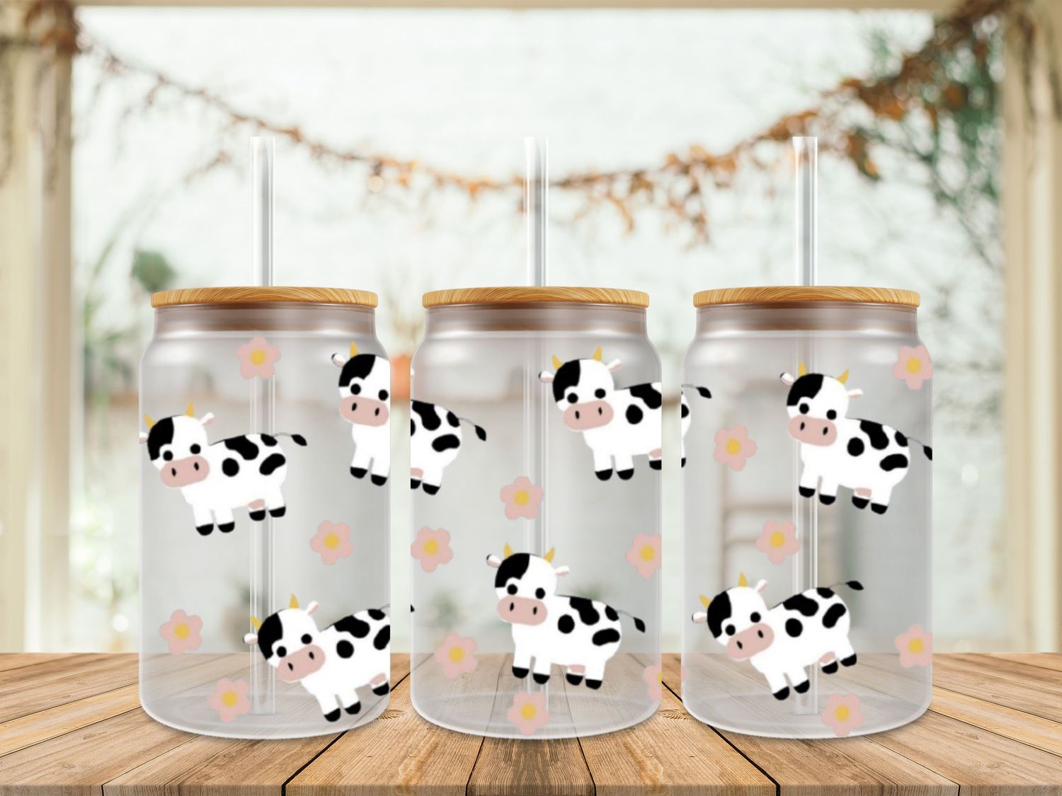White Cow With Flowers
