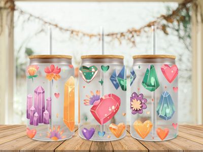 Tower &amp; Hearts Crystals Double Sided