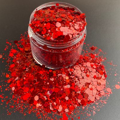 Sexy Red Chunky Glitters Mix
