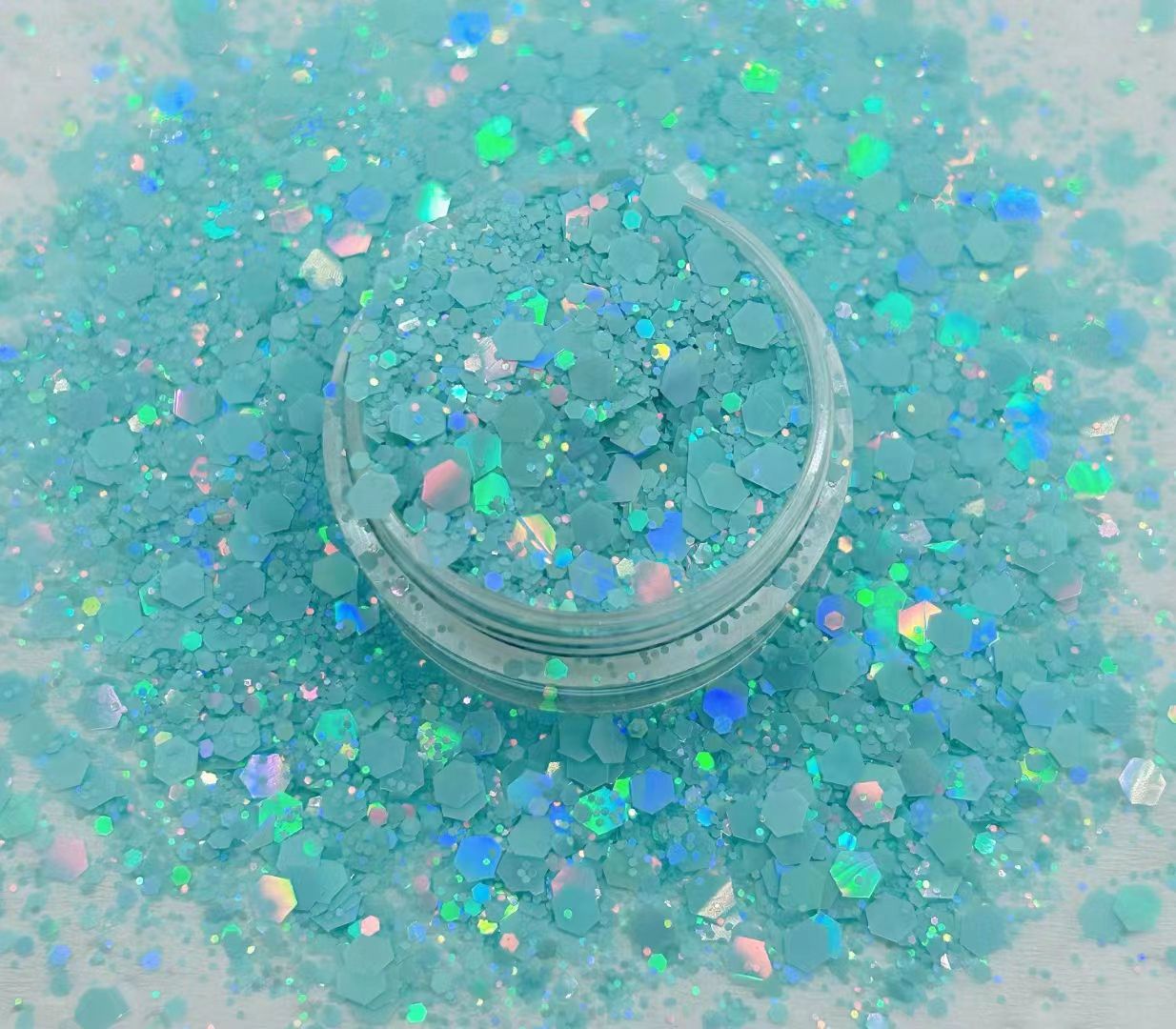 Ice Blue Chunky Glitters Mix, GRAMS: 25g