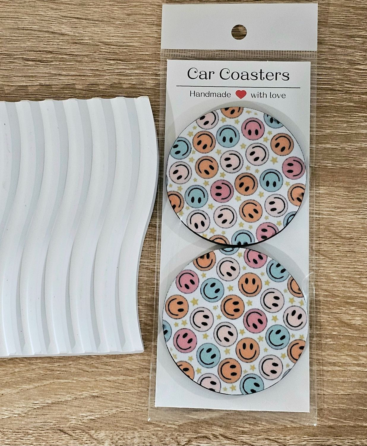 Smiley Faces Car Coaster