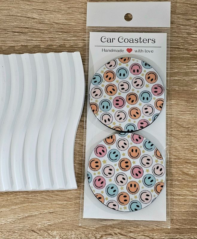 Smiley Faces Car Coaster