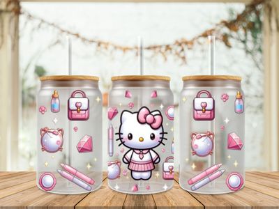 Double Sided Hello Kitty With Bags, Pens Diamonds