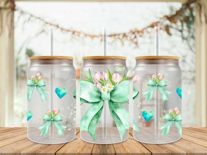Double Sided Mint Green Bows