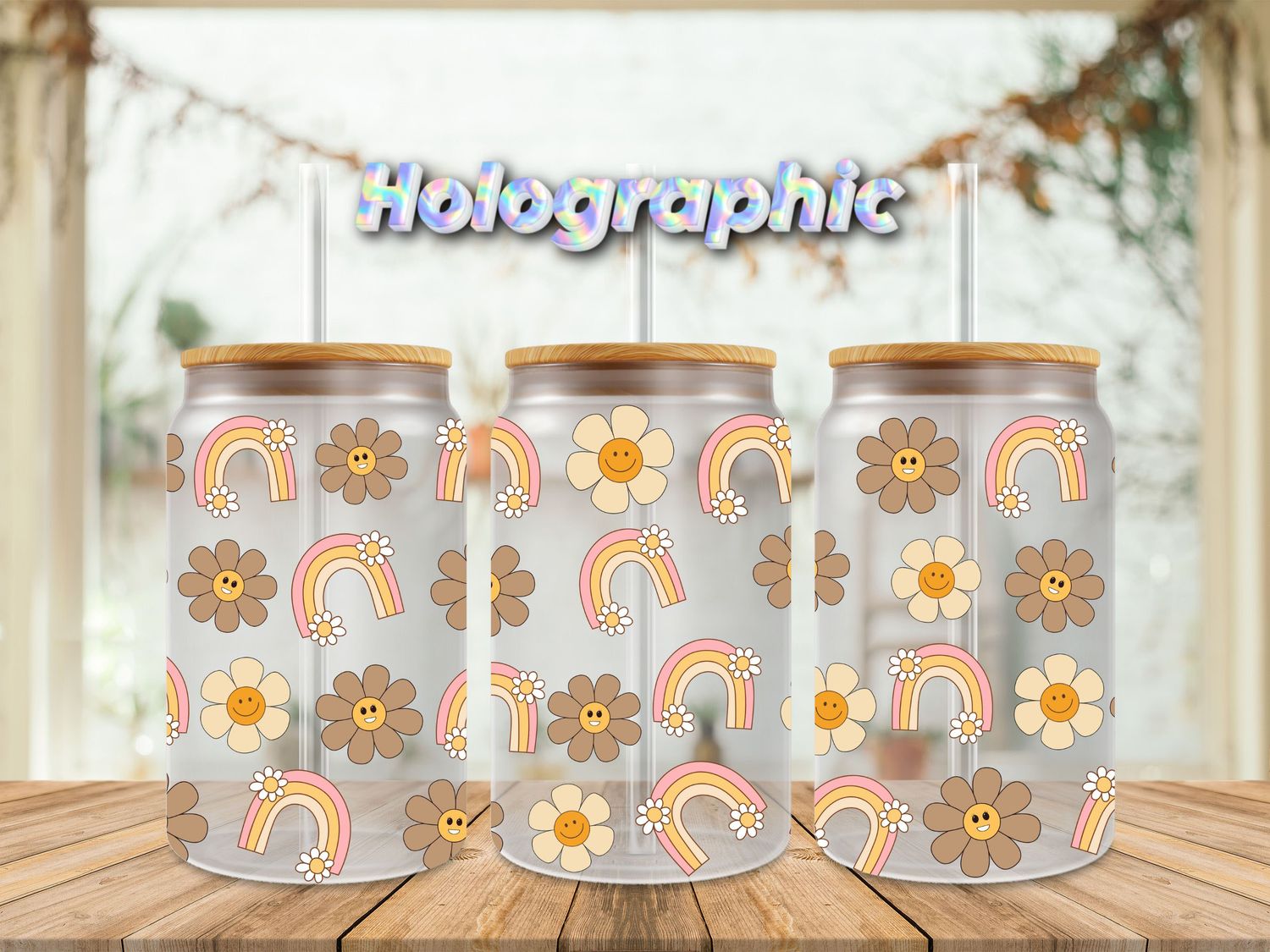 Holographic Flower Smileys &amp; Rainbows