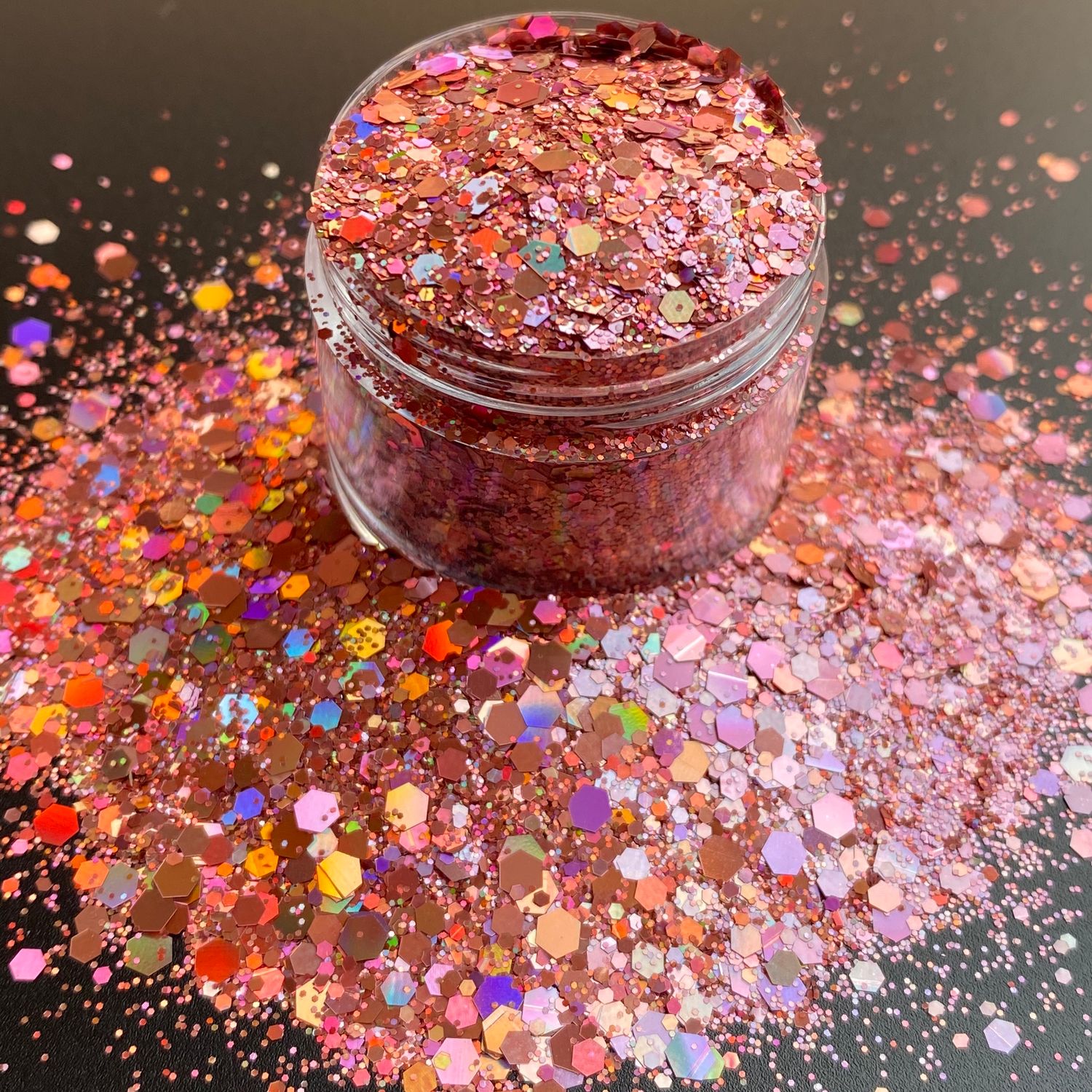 Rose Pink Chunky Glitters Mix, GRAMS: 25g