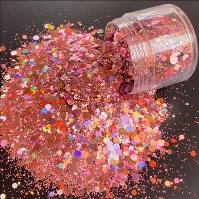 Rose Pink Chunky Glitters Mix