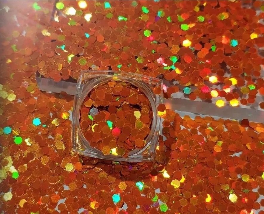 Orange Delight Chunky Glitters, GRAMS: 25g
