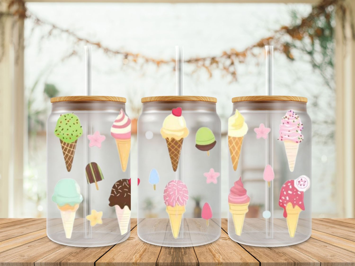Double Sided Ice Cream &amp; Flowers