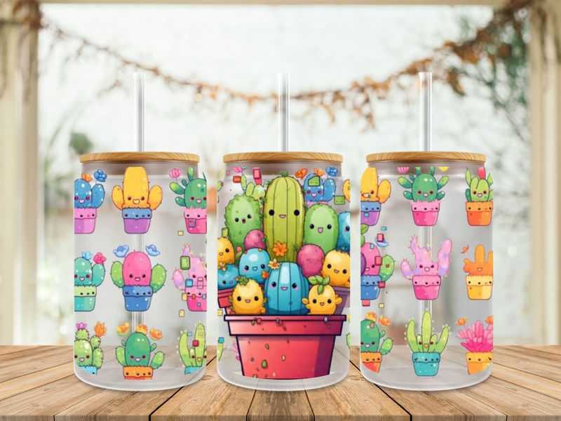 Double Sided Colourful Cactus