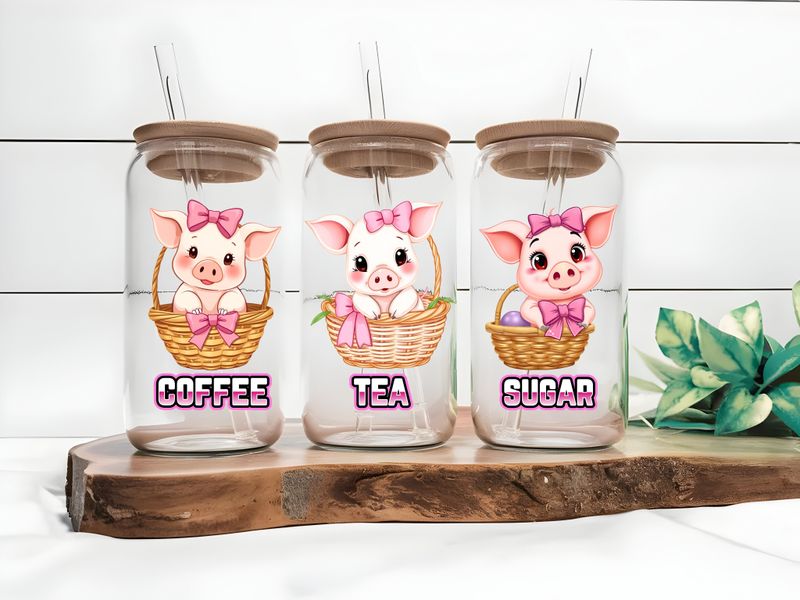 Cute Pigs Coffee Tea Sugar