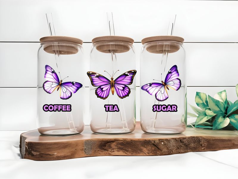 Purple Butterfly Coffee Tea Sugar