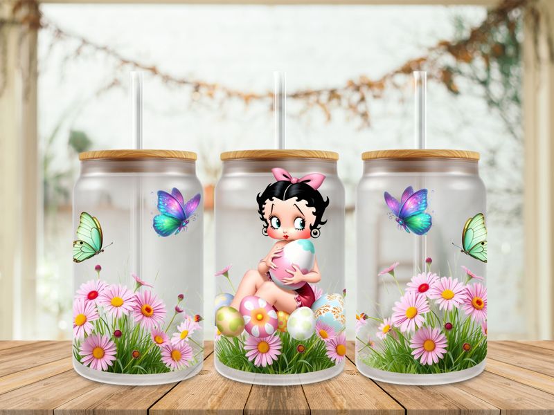 Double Sided Betty Boop With Eggs &amp; Butterflies