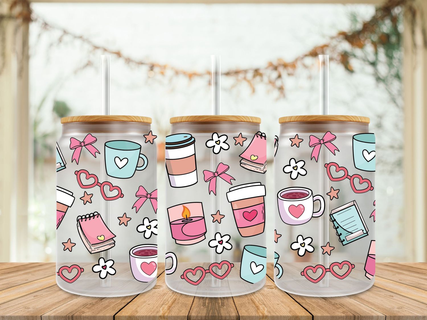 Double Sided Coffee Drinks Candles Notes