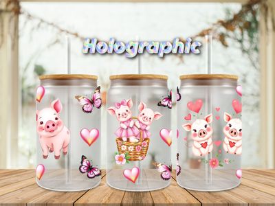 Holographic Pigs With Pink Butterflies
