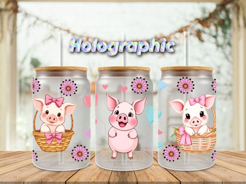 Holographic Pigs With Heart Balloons