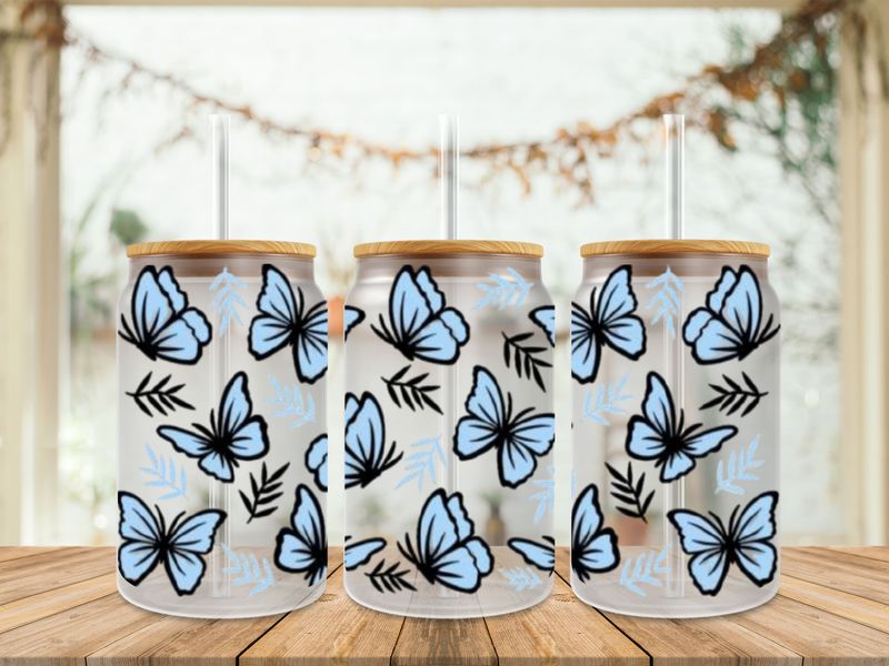 Double Sided Blue Butterflies