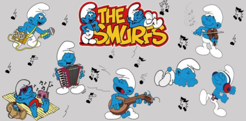 Double Sided Smurfs Playing Music