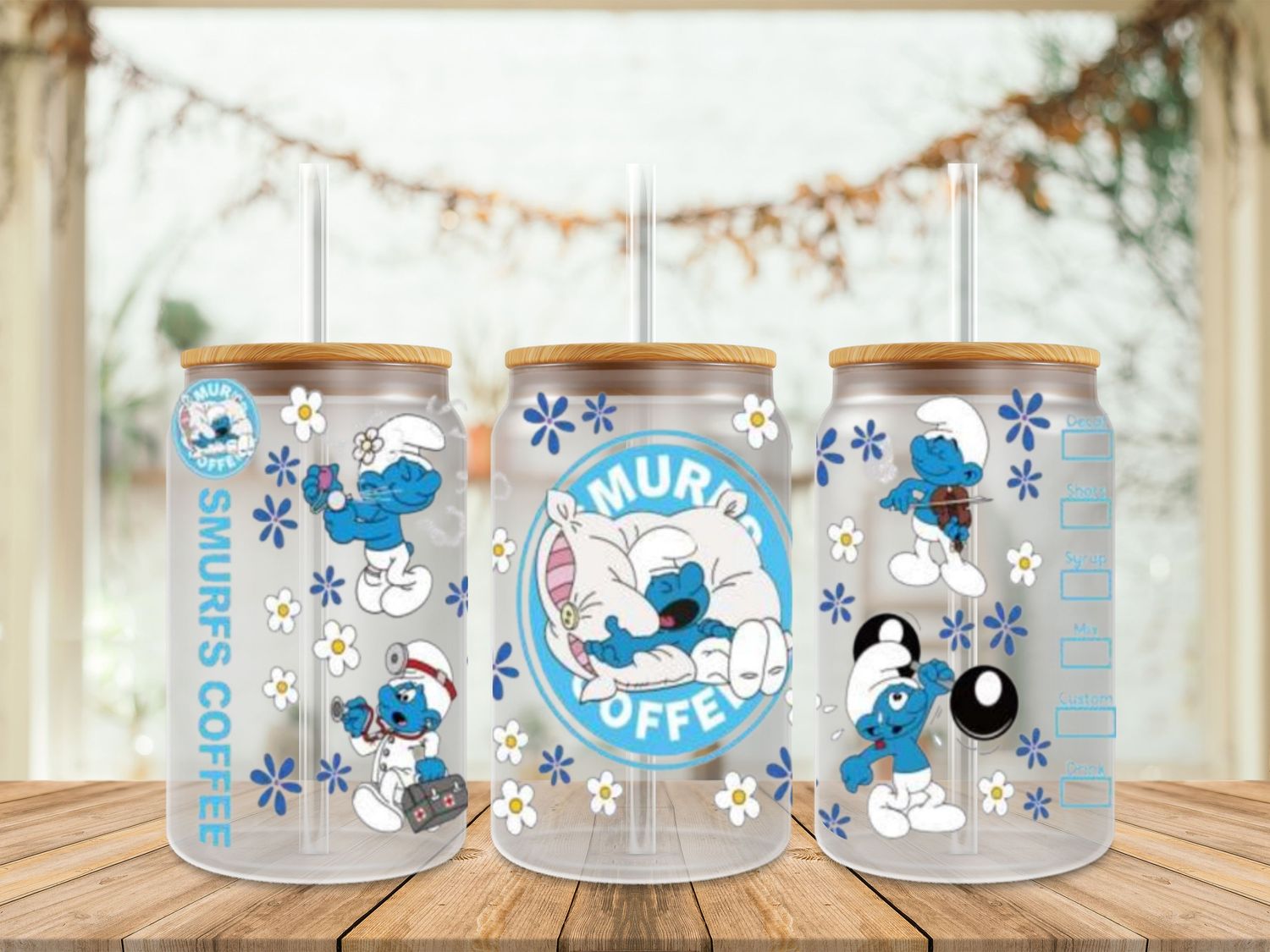 Double Sided Smurfs Coffee