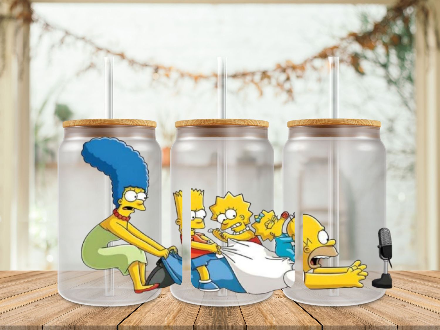 Double Sided Simpsons Pulling Bart