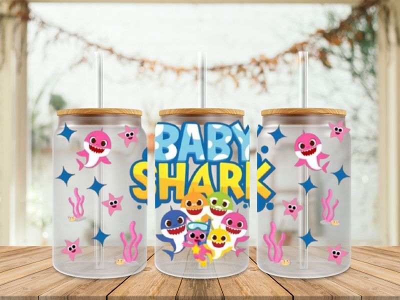 Double Sided Baby Shark With Pink Starfish