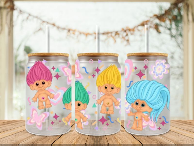 Double Sided Trolls With Pink Butterfly