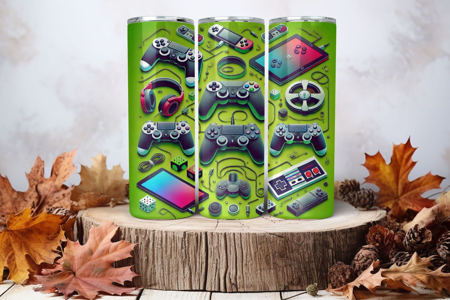 20oz Skinny Sublimation Tumbler Wrap Print - Gamer