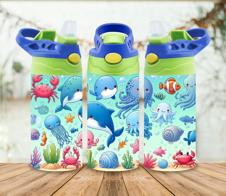 12oz Sublimation Tumbler Wrap Print - Sea Animals