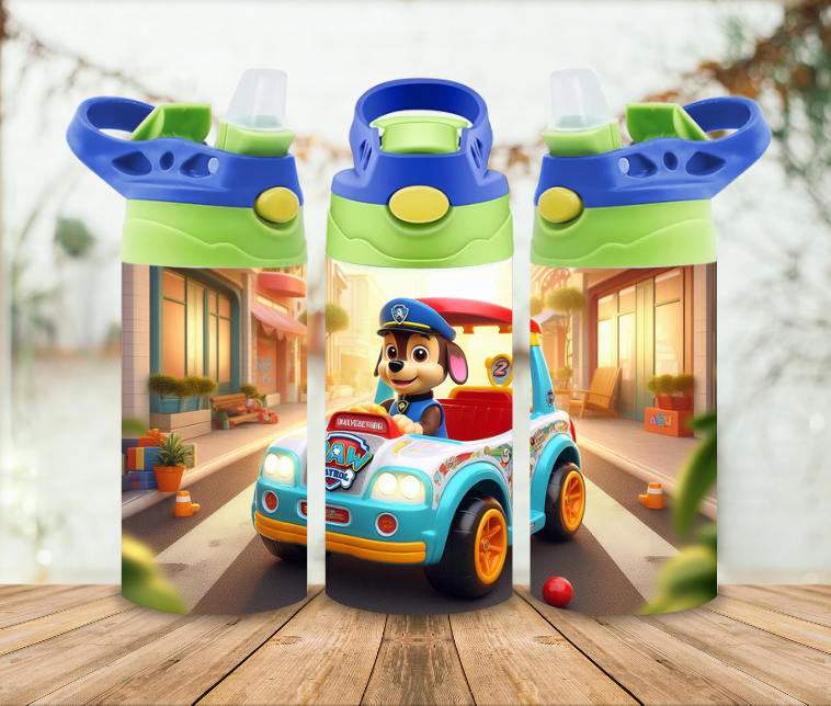12oz Sublimation Tumbler Wrap Print - Paw Patrol Light Blue Car