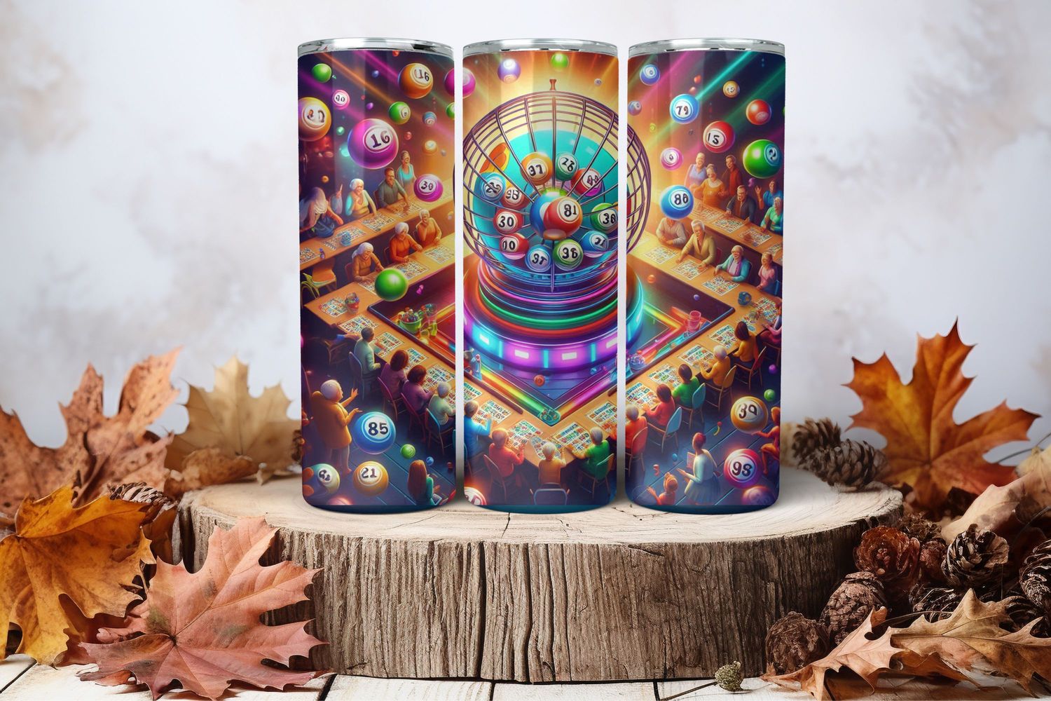 20oz Skinny Sublimation Tumbler Wrap Print - Bingo
