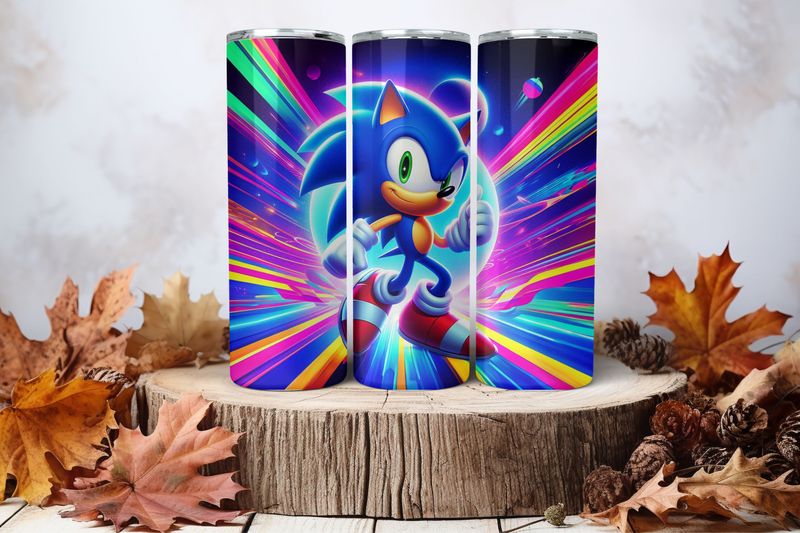 20oz Skinny Sublimation Tumbler Wrap Print - Sonic The Hedgehog