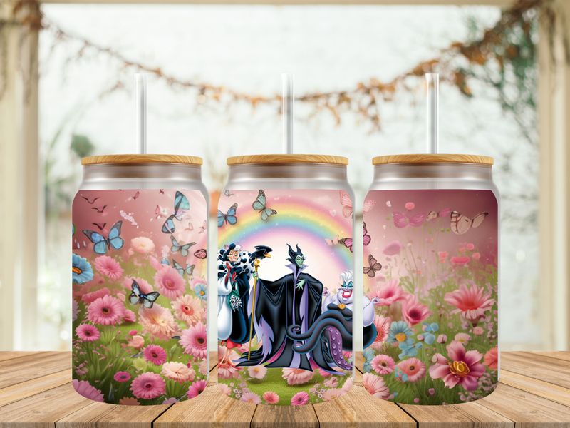 16oz Sublimation Tumbler Wrap Print - Cruella Maleficent Ursula