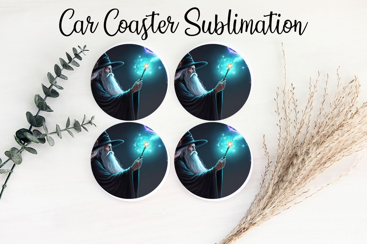 Car Coaster Sublimation Print - Wizard