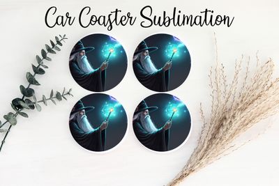Car Coaster Sublimation Print - Wizard