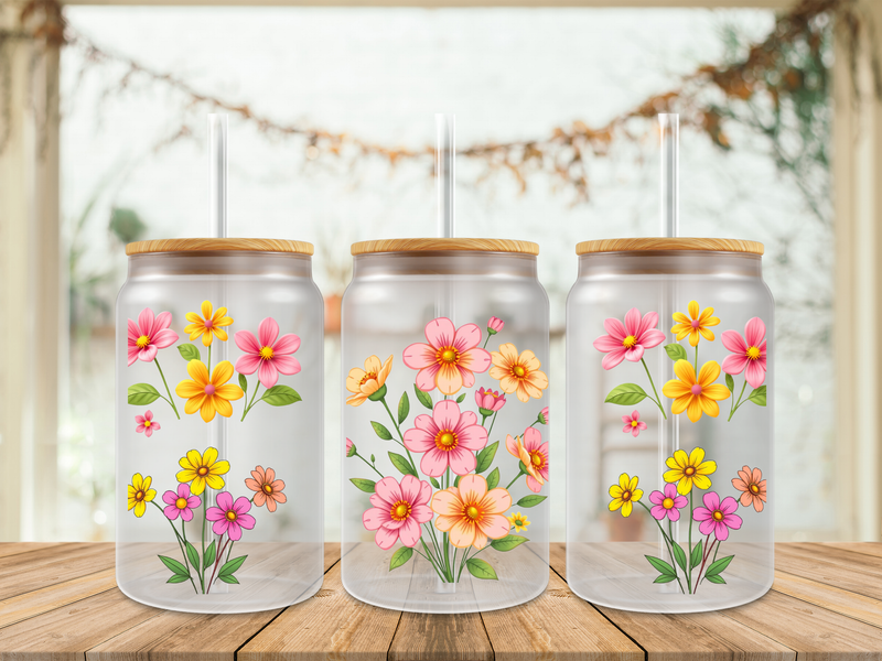 Double Sided Yellow &amp; Pink Flowers